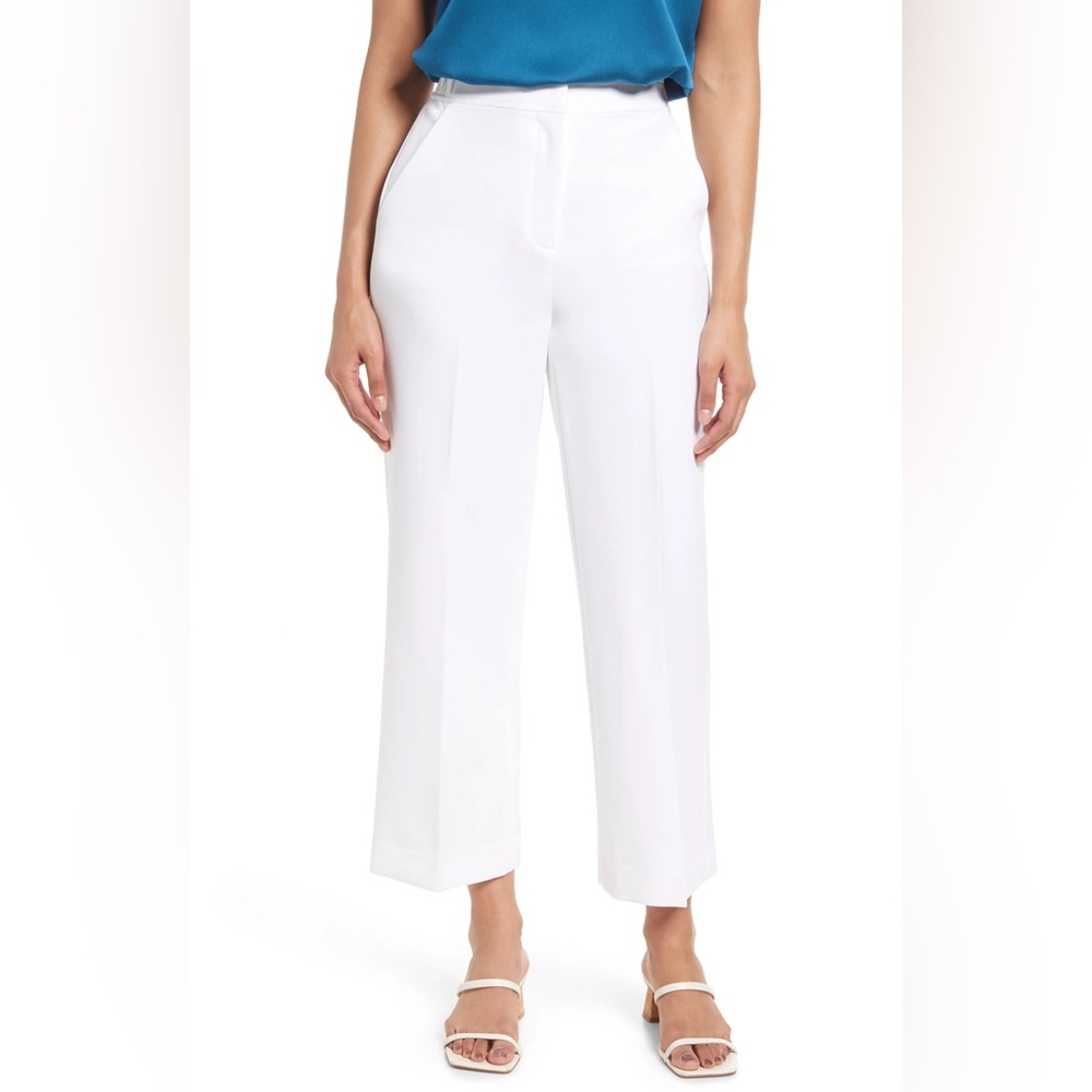 Halogen Elastic Back Crop Pants in White